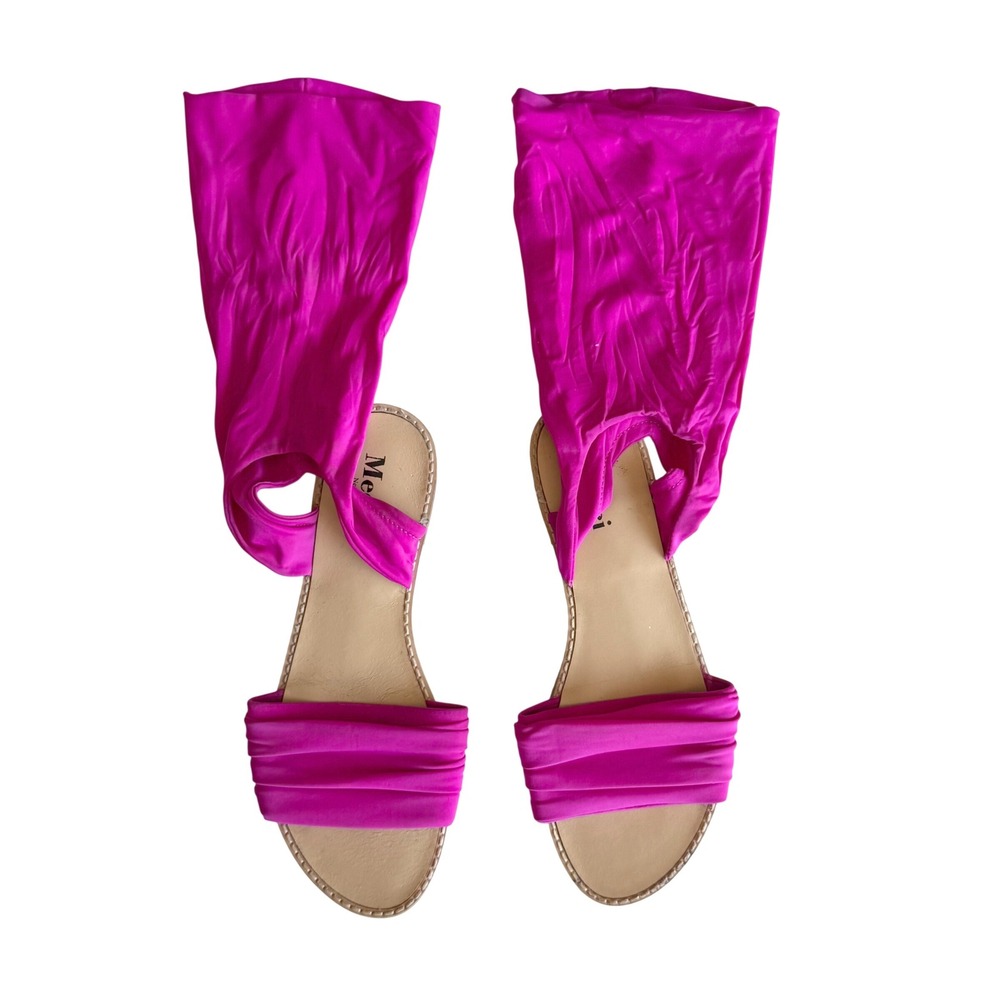 Medici New York Sock Ankle Wrap Sandals Hit‎ PinkY2K Barbiecore Dopamine Edgy 9